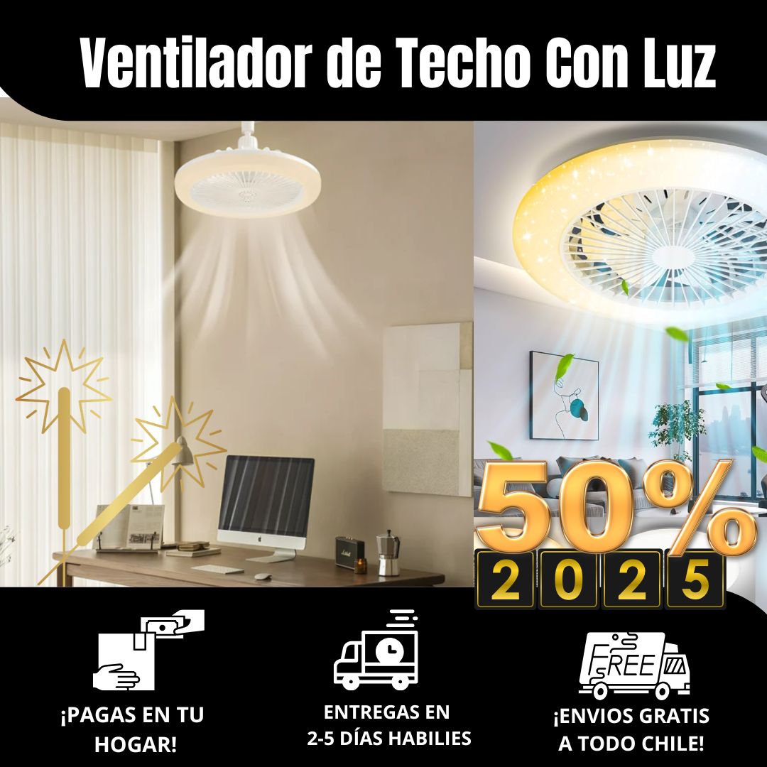 Ilumina y Refresca tus Espacios con Estilo|Ventilador de Techo Con Luz |Envío Gratis