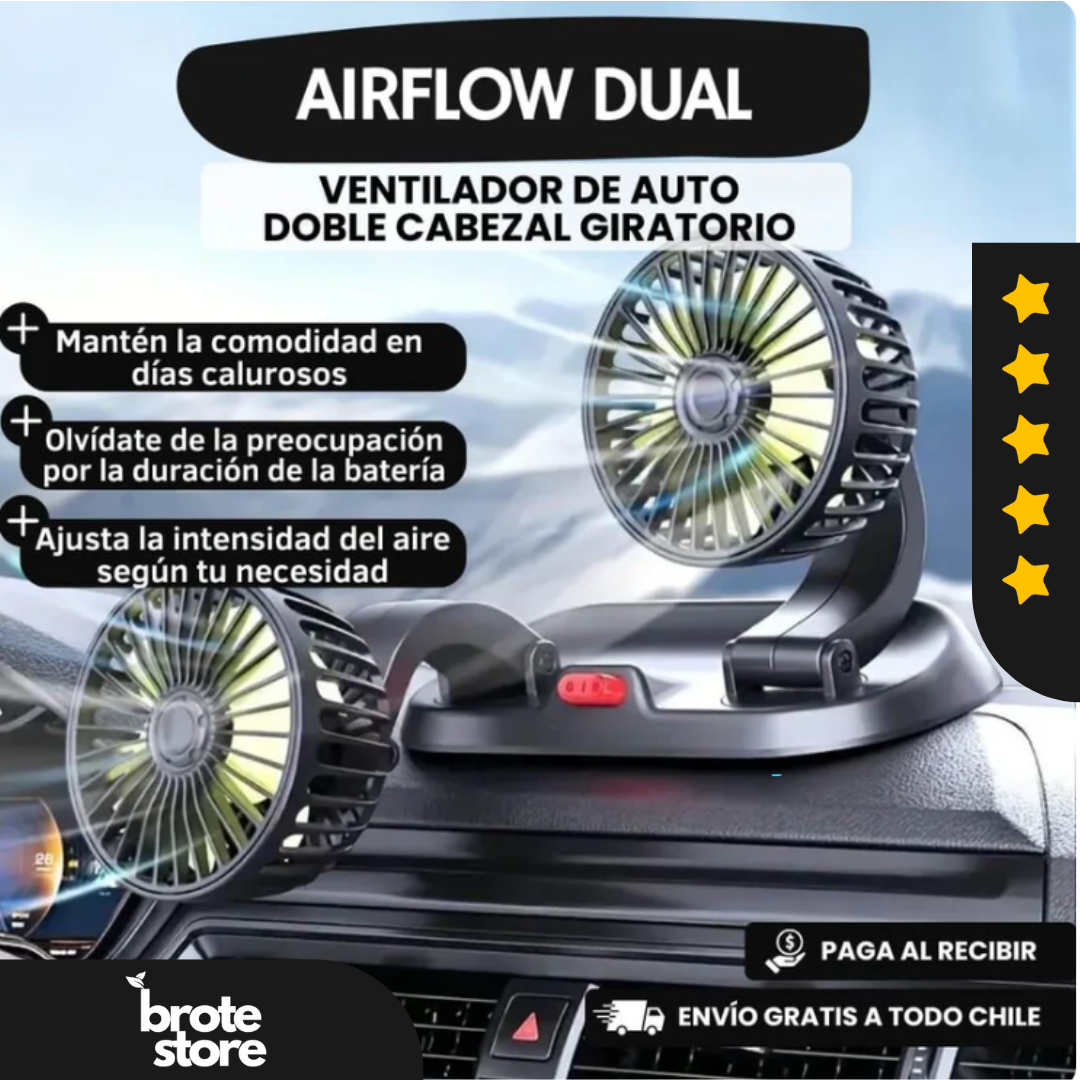 Refresca tus Viajes |Ventilador Dúo Pro Para Automóvil| Envío Gratis