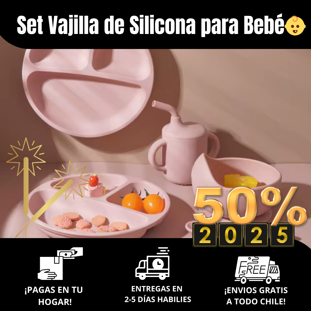 Horas De Comer Más Fáciles |Set Vajilla de Silicona para Bebé👶| Envío Gratis